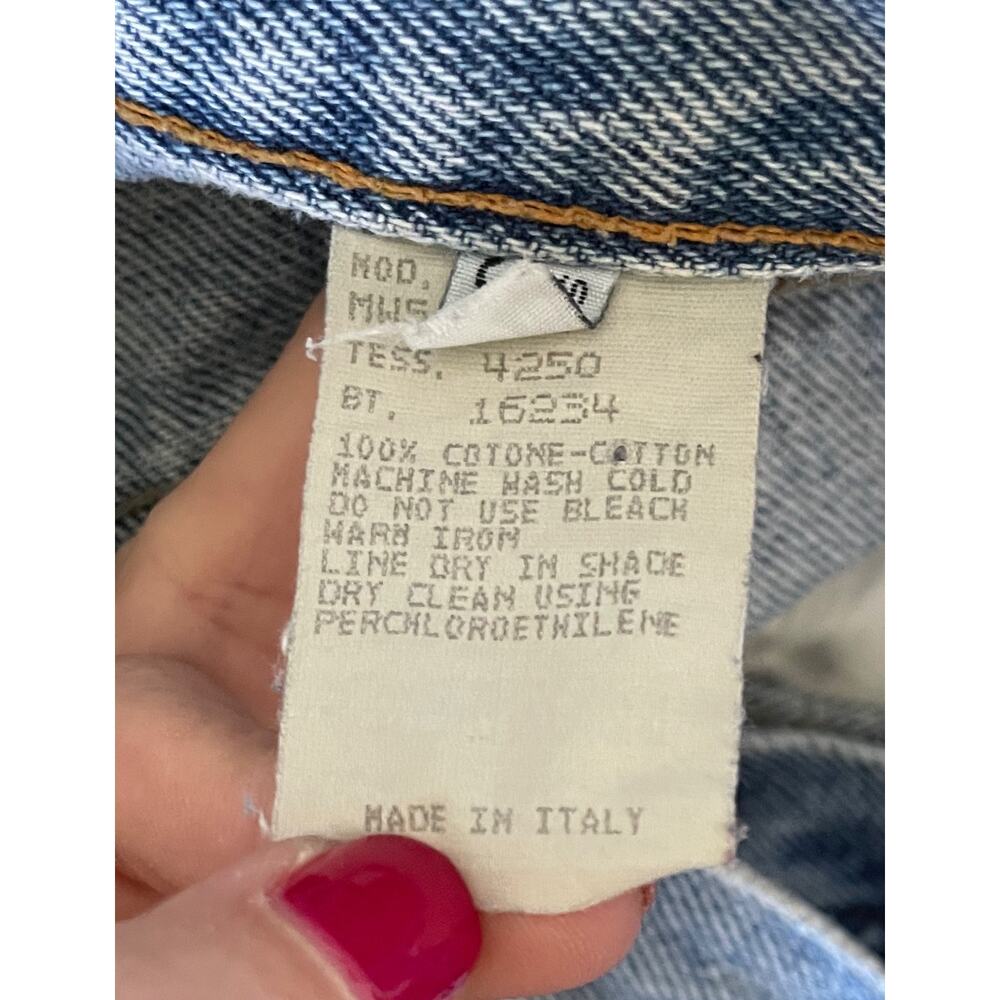 Moschino Vintage High Rise Straight Designer Italy Denim Jeans Blue Size 26 - Picture 7 of 7